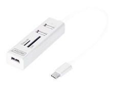 DIGITUS OTG USB 2.0 Type C Hub with Card Reader with 3x Card Reader DA-70243 picture