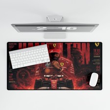 Formula Racing Driver Desk Mat | Red Race Car Design picture
