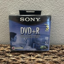 SONY DVD+R Discs 3 Pack  4.7 GB 120 Min Recording DVD-R New & Sealed 3DPR47L4 picture