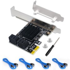 PCIe SATA Card 4 Port Expansion 6Gbps SATA 3.0 Controller Adapter with Cables picture