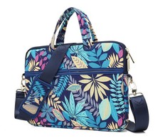 Blue Forest Pattern Waterproof Laptop Messenger Bag Case Fits 14/14.1 Inch picture