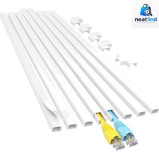 Cord Hider 113in White Cable Raceways Wall Cable Management Kit for Home & Of... picture