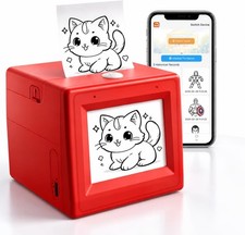 Bioetva AI Smart Voice Sticker Printer, Inkless Thermal S, Bright Red picture