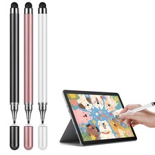 3-Pack Universal Stylus Pen for Touch Screens - Fine Black with Silver Tip picture