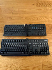 Dell KB120 & Logitech K120 USB Wired Keyboards Full Size 2-Pack Bundle picture