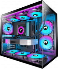H3 ATX PC Case - Pre-Installed with 3 ARGB Fans - Compact Dual Cavity Mid-Tower picture