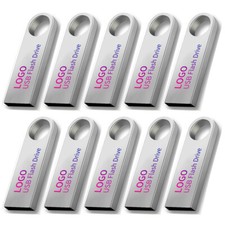 Lot 10PCS 1/2/4/8/16GB Metal USB Flash Drive Memory U Stick Storage Custom Logo picture