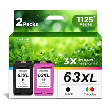 63XL Ink Cartridges Replacement for HP 63 XL (Black Color Combo Pack) Fit for... picture