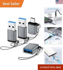 Sleek USB to USB-C Adapter 4-Pack - SuperSpeed Data Transfer for All Devices picture