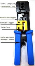 All-in-One Crimper forPass-Through/EZ/Legacy RJ11RJ12RJ45connectors Professional picture