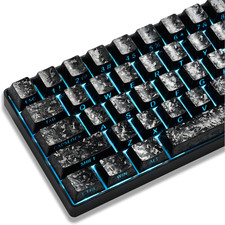 XVX Black Shine Through Keyboard Keycaps, Forged Carbon Texture Cherry Profile K picture