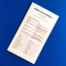 Adobe FrameMaker Version 5.5 Quick Reference Card Shortcut Guide for Windows picture