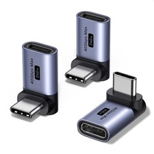 90 Degree USB C Right Angle Male to Female Converters 3 Pack Adapter picture
