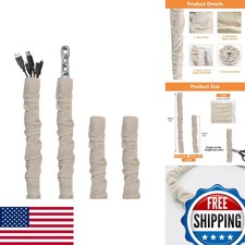 Hkoaodeo Fabric Cord Cover 2 Pcs 6ft + 2 Pcs 4ft Chain Cable Sleeve Chandelier picture