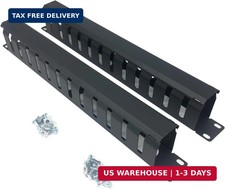 2 Pack- Metal 1U 19 Inch Cable Manager 12 Big Slots with Cover picture