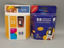 (2) LOT HP 23 Tri-Color Genuine Ink Cartridge C1823D, 30ml Expired 2005,2000 picture