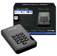 Istorage diskAshur PRO2 500GB Encrypted Portable HDD Fast USB 3.1 Max Protection picture