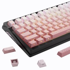 Gradient Pink Topographic PBT Keycaps 135 Keys Cherry Profile Side Print picture