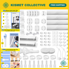 313Pcs Cable Management Kit - Reusable Cord Organizer for Desk & Home Office, Wh picture