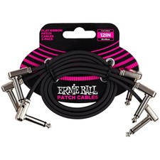 Professional Black Flat Ribbon Patch Cable 3-Pack, 12in - Enhance Your Sound picture