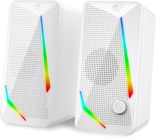 GS510 RGB Wired Desktop Speakers 2.0 Channel Stereo Sound White picture