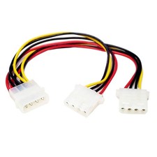 Braided LP4 to Dual LP4 Power Splitter Cable - Ideal for DVD Players and PCs picture