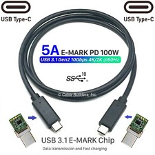 20X FASTER USB-C to USB-C 3.2 Gen 2x1 Type-C Charger Data Cable PD 100W 5A 10GB picture