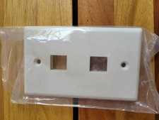 50 Pack - 2 Port Wall Plate Keystone RJ45 Cat6 Cat5e Insert Jack White WallPlate picture