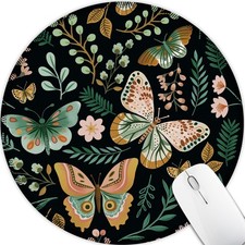 Butterfly Floral Round Mouse Pad, Small Mousepad for Office Desk picture