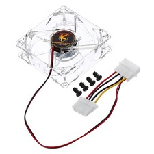 Clear Computer Case Fan 1800RPM 80mm 4 Pin Red 4 LED 12V with 4 Screws picture