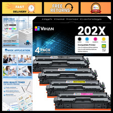 4 Pack Compatible Toner Cartridges for HP 202X - Black, Cyan, Yellow, Magenta picture