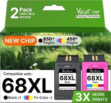 68XL 68e Ink Cartridges for HP 68 Ink Cartridges Black/Tri Color Combo Pack picture