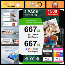 High-Capacity 667XL Ink Cartridge Combo Pack - Black & Color Replacement Cartrid picture