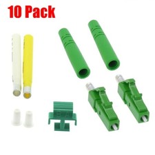 10 Pcs LC APC Duplex Single Mode 2mm Fiber Optic Optical Connector Adapter Green picture