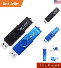 64GB Flash Drives (2-Pack) - Versatile Storage with Stylish Black & Blue Options picture