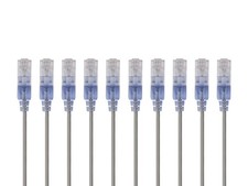 SlimRun Cat6A Ethernet Patch Cable RJ45 Stranded UTP Wire 30AWG 6in Gray 10-Pack picture