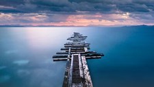 Landscape nature mountains clouds sky long exposure Custom Gaming Mat Desk picture