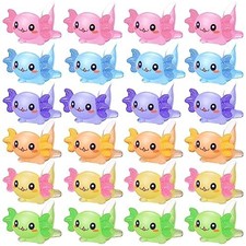 300 Pcs Mini Axolotl Resin Figures Set, Multicolor Miniature Animal Toys picture