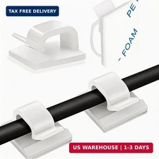 150 PCS Adhesive Cable Wire Clips Black, Outdoor Cable Management Wire Organizer picture
