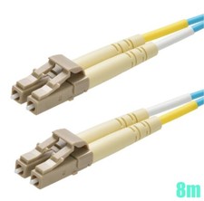8m LC-LC 10 Gigabit Duplex 50/125 Multimode Fiber Optic Cable Cord OM3 Aqua picture