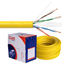 Cat6 1000FT CCA UTP Solid Yellow Ethernet Cable - LAN Network Bulk 23 AWG RJ45 picture