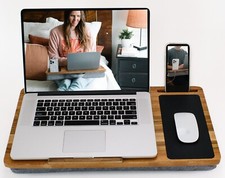 Lap Desk, Laptop Lap Desk with Cushion Made with Real Wood Acacia Wood. picture
