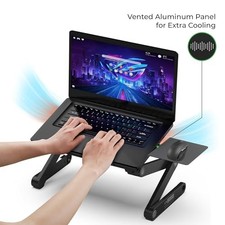 WHITE - WORKEZ ADJUSTABLE LAPTOP STAND FOR DESK, LAPTOP STAND ADJUSTABLE HEIGHT, picture
