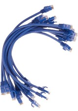 Flexboot Cat6 Ethernet Patch Cable Network RJ45 Stranded UTP 24AWG 1ft Blue picture