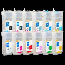 Empty Refillable 70 Ink Cartridges 130ml 12-Pack for DesignJet Z3200 Printer picture