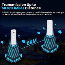 Wireless Bridge Gigabit 1200Mbps 5KM Point to Point Gigabit WIFI Extend Starlink picture