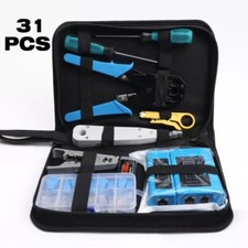 Ethernet Repair Kit Cable Installation Tools Crimper Network Rj45 Cat5E Cat6 USA picture