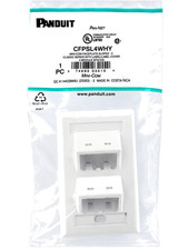 Panduit CFPSL4WHY 4-Port Mini-Com SLOPED Faceplate, Labeled Series, White ~STSI picture