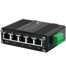 Mini Industrial 5-Port Gigabit Ethernet Switch - Hardened, 10/100/1000Mbps, D... picture