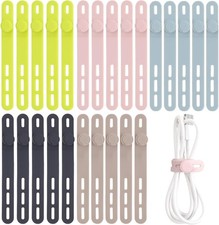 25 Pcs High Elasticity Silicone Cable Ties - Reusable Cord Organizer picture